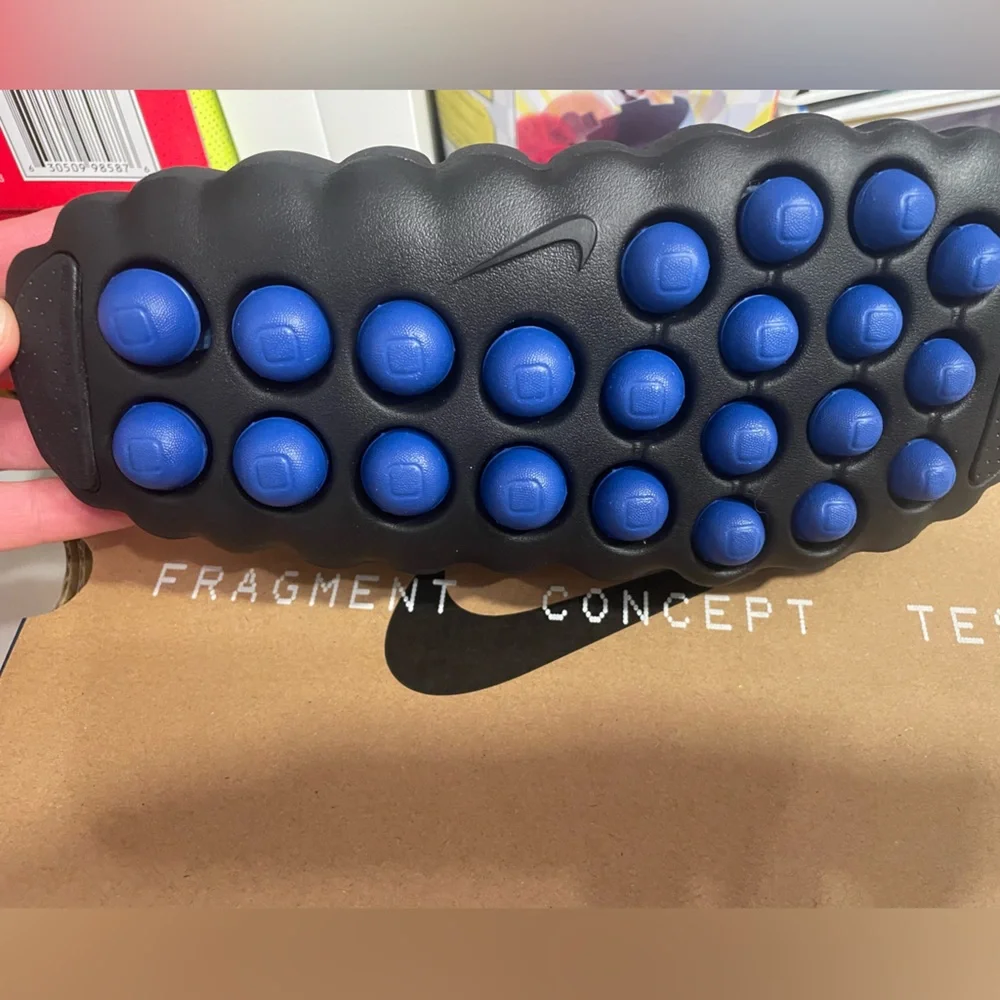 Nike Minds 001 x Fragment, BRAND NEW TAGS ON, Black clog/ slides with blue sole.